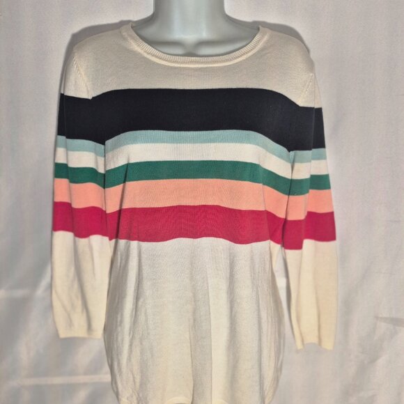 VAN HEUSEN stylish Knit sweater, colorful stripes in size Medium - Picture 11 of 12
